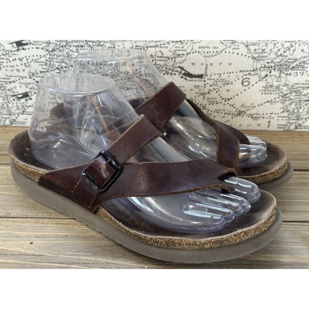 MEPHISTO Helen HOBO Slides Sandals Brown Leather BOHO Women's Sz 39 / 8.5